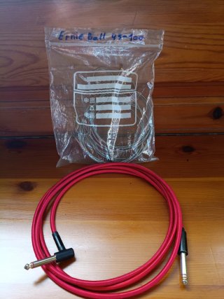Accessori per strumenti musicali: corde Ernie Ball, cuffie Soundspire e cavo audio