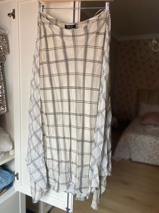 Falda Massimo Dutti cuadros con etiqueta