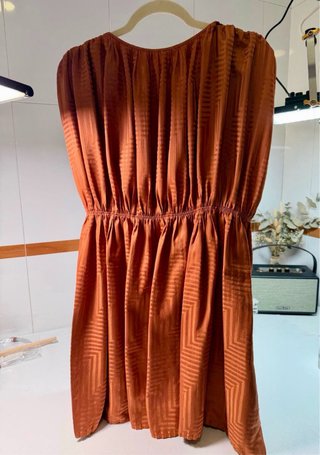 Vestido Mango Talla M Naranja
