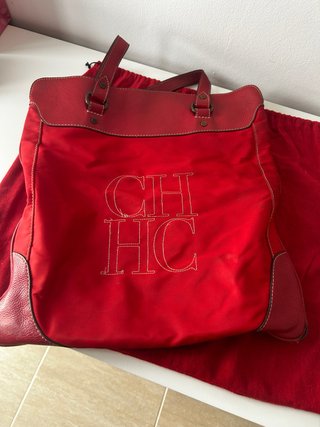 Bolso Carolina Herrera Tote Rojo CH