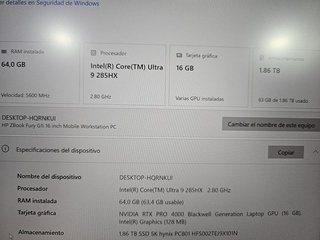 HP ZBook Fury G1i 16 Ultra 9 (Nuevo)