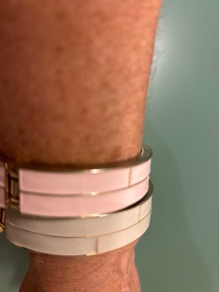 Pulseras mujer estilosas rosa y blanco, se venden