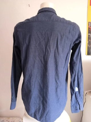 Camicia uomo cotone fantasia micro-pois XL
