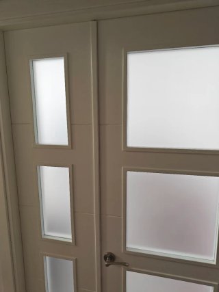 Puerta doble de salón con cristal al ácido