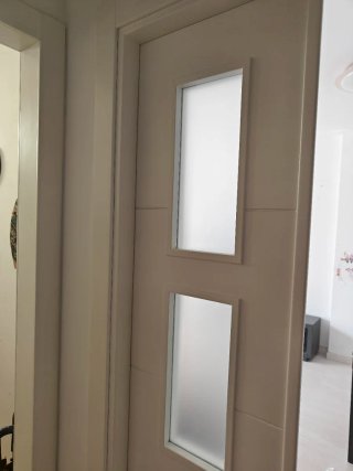 Puerta doble de salón con cristal al ácido