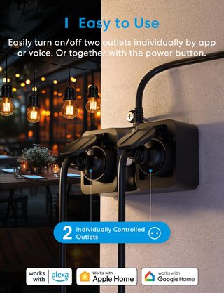 Enchufe inteligente Wi-Fi para exteriores Meross