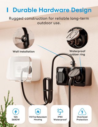 Enchufe inteligente Wi-Fi para exteriores Meross