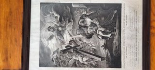 Grabado antiguo políglota SXIX