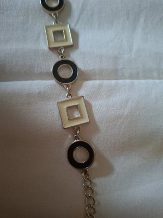 Pulsera eslabones cuadrados y círculos