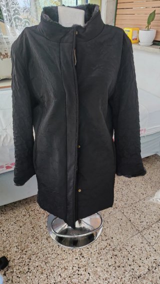 Giacca donna nera con pelliccia