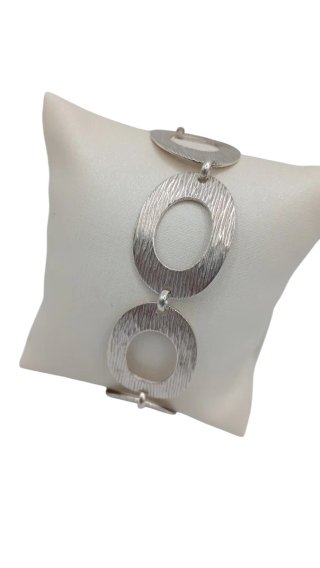 Pulsera de plata con eslabones ovalados