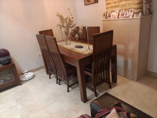 Mesa comedor madera 6 sillas de palilleras