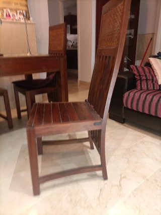 Mesa comedor madera 6 sillas de palilleras