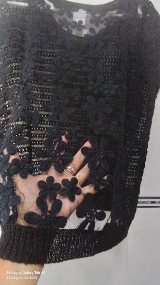 Camiseta encaje VERO MODA negra S