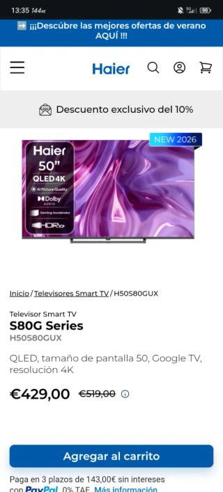 TV QLED 50 Google TV Haier