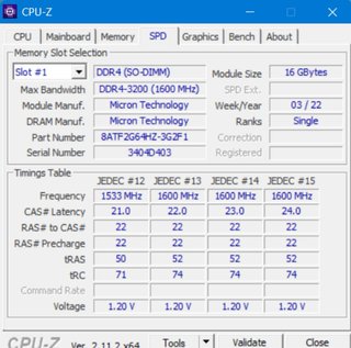 Memoria RAM Micron 16GB DDR4 3200MHz