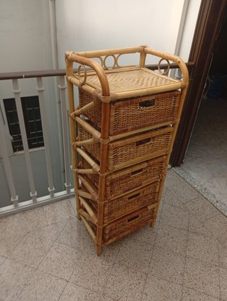 Cajonera Mimbre Vintage 4 Cajones
