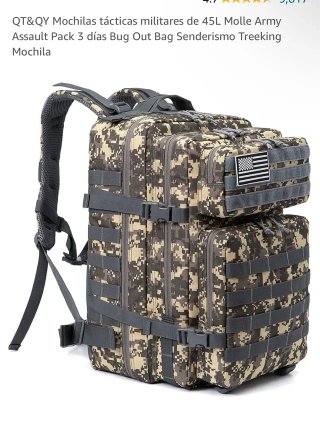 Mochila Táctica Militar 50 Litros MOLLE IMPERMEABL