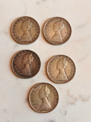 8 Monete 500 Lire Argento 5 Caravelle