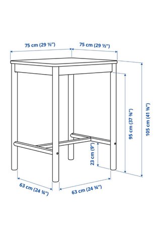 Mesa alta Ronninge madera y metal (2 unidades)