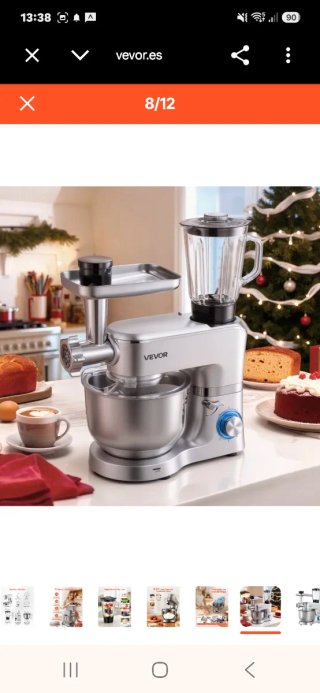 Robot de cocina VEVOR: picadora, batidora, amasado