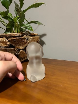 Figura de vidro cão transparente