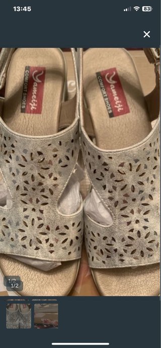 Elegantes Sandalias Talla 39 /Plateadas
