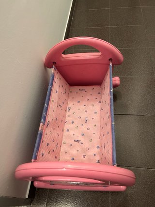 Cuna Mecedora Rosa y Azul para Muñecas