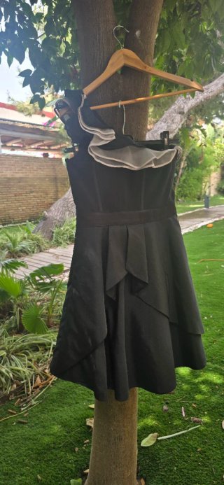 Vestido cóctel Karen Millen negro/blanco T.S