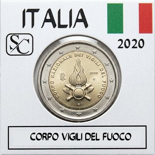 Moneda conmemorativa 2€ Italia 2020 Bomberos.
