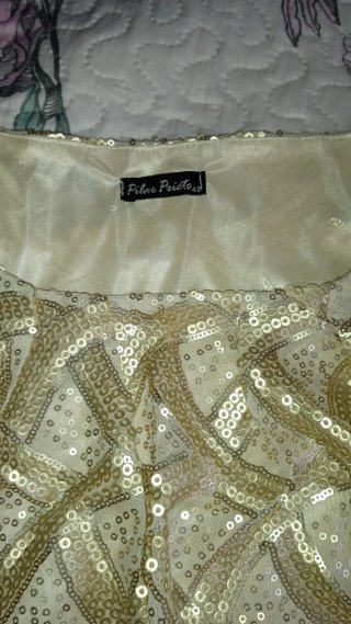Blusa fiesta dorada lentejuelas