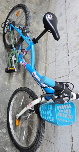 Bicicleta azul con cesta