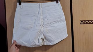 Pantalón corto vaquero blanco Talla L