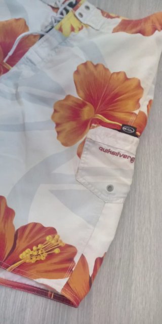 Bañador Quiksilver Talla 33 Flores Naranja