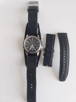 Reloj Fossil Hombre Negro/Plateado
