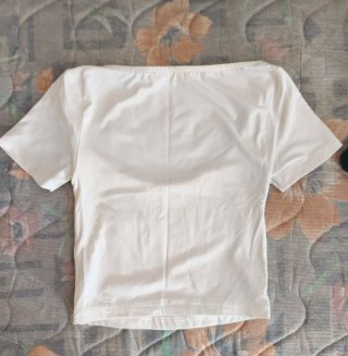 Pull&Bear Top Blanco Manga Corta