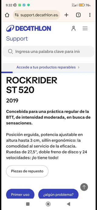 Bicicleta Rockrider nueva sin uso
