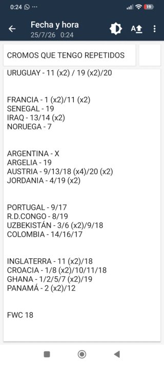 CAMBIO CROMOS MUNDIAL 2026 (LEER ANUNCIO ENTERO)