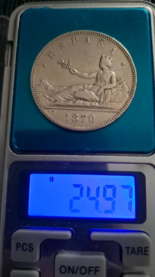 Moneda 5 Pesetas 1870 - Estrella *18 / *70