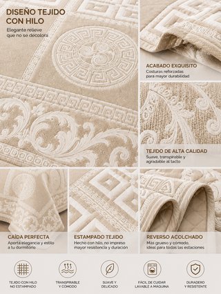 Edredón Bouti Jacquard Algodón 250/260cm + 2 Funda