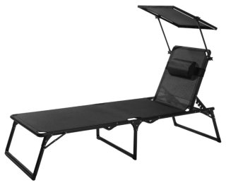 Tumbona plegable con parasol