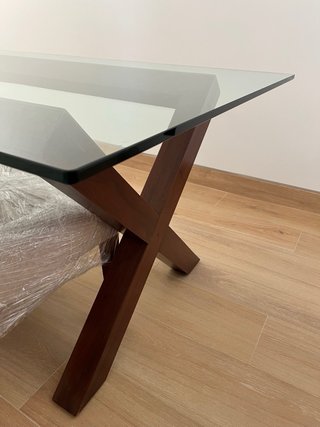 Mesa comedor cristal y 6 sillas