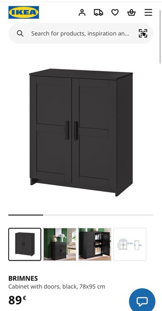 Mueble negro con 2 puertas