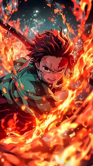 Lámina Demon Slayer Tanjiro Fuego
