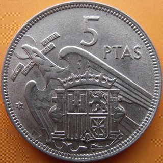 5 pts Franco año 1957 Colección completa