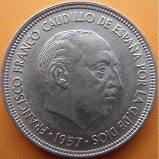 5 pts Franco año 1957 Colección completa