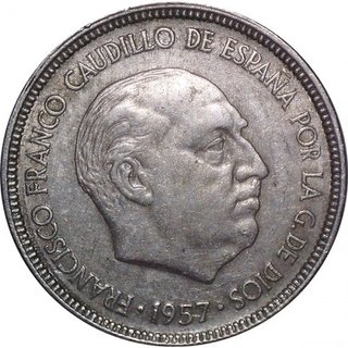 5 pts Franco año 1957 Colección completa