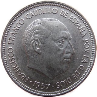 5 pts Franco año 1957 Colección completa