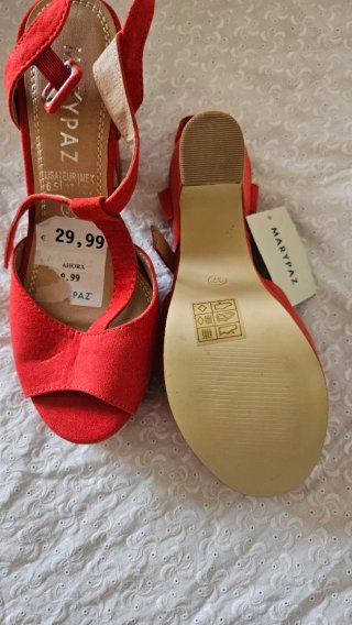 Sandalias Marypaz Rojas Talla 37 Nuevas