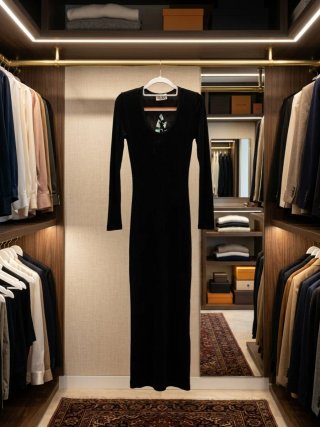 Vestido largo negro ZAT! London vintage 90s